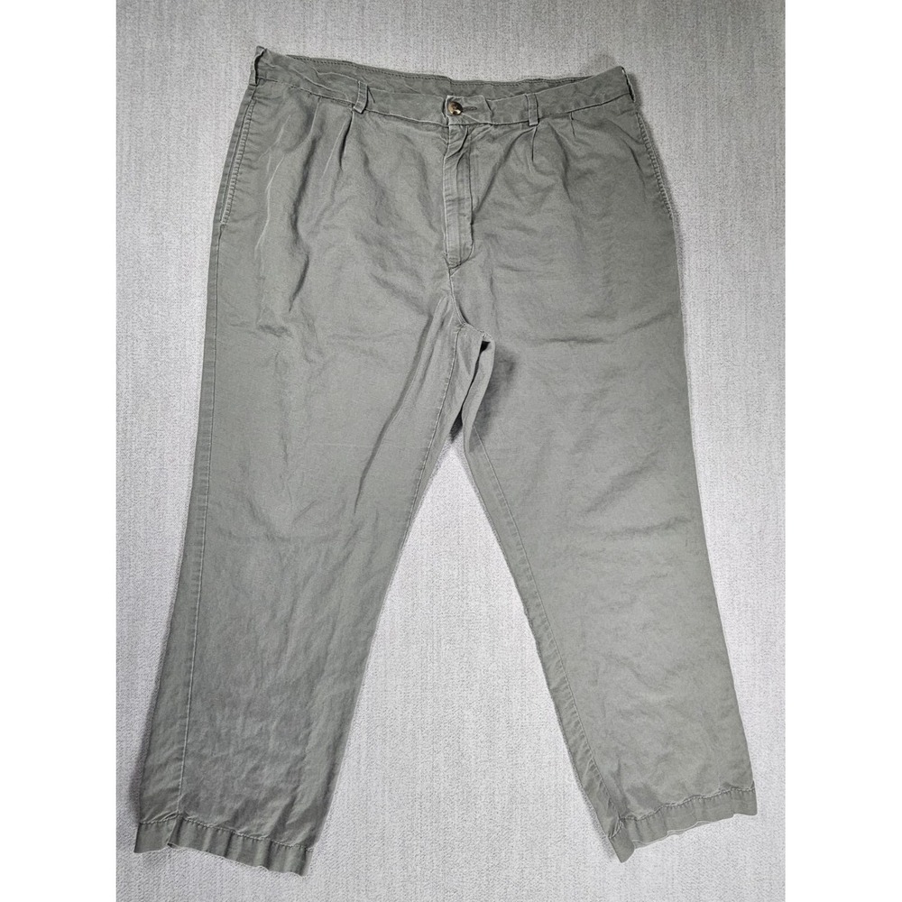Roundtree and Yorke Pants Mens 40x30 Green Straight Leg Pockets